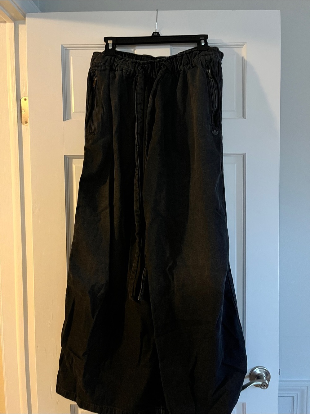 adidas wide leg denim with Drawstring Waist